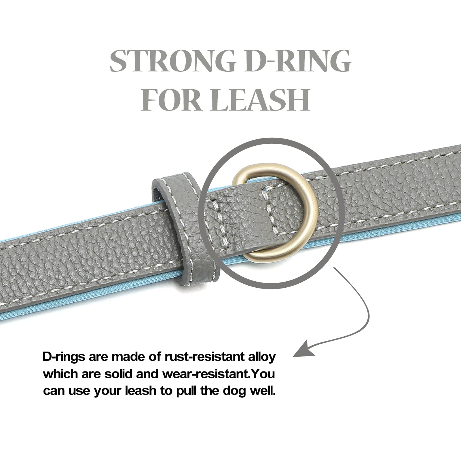 2 Pack Soft Padded Leather Dog Collar - Classic Breathable & Waterproof Collars for Small Medium Large Dogs (Grey/Brown) - Perfect for Daily Walks, Training & Outdoor Adventures