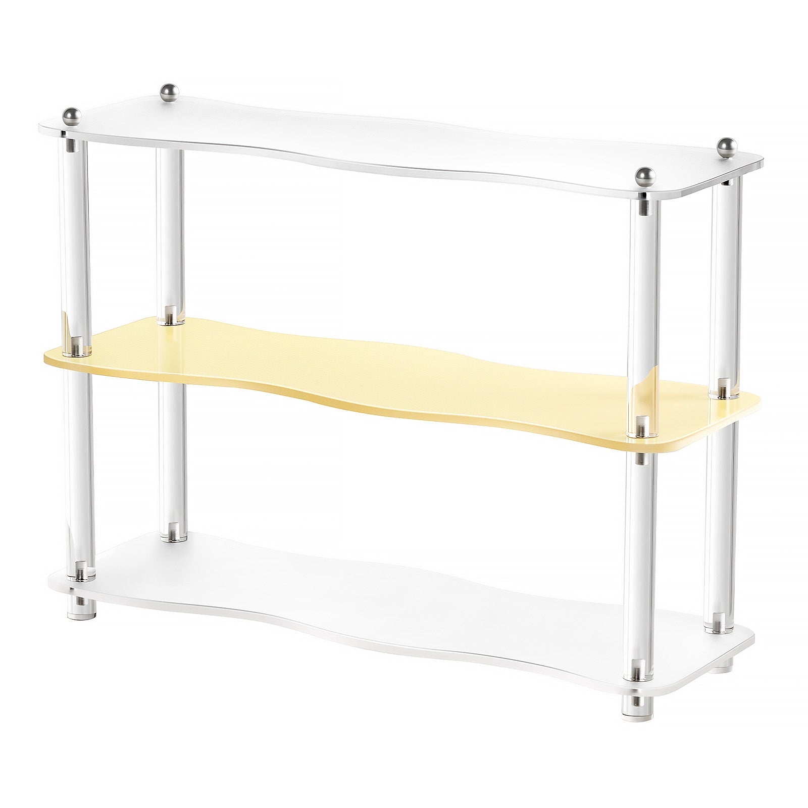 VENTRAY HOME Acrylic 3 Tier Display Rack - Beige | Modern Countertop Organizer for Bathroom, Kitchen, Office & Retail Store Display