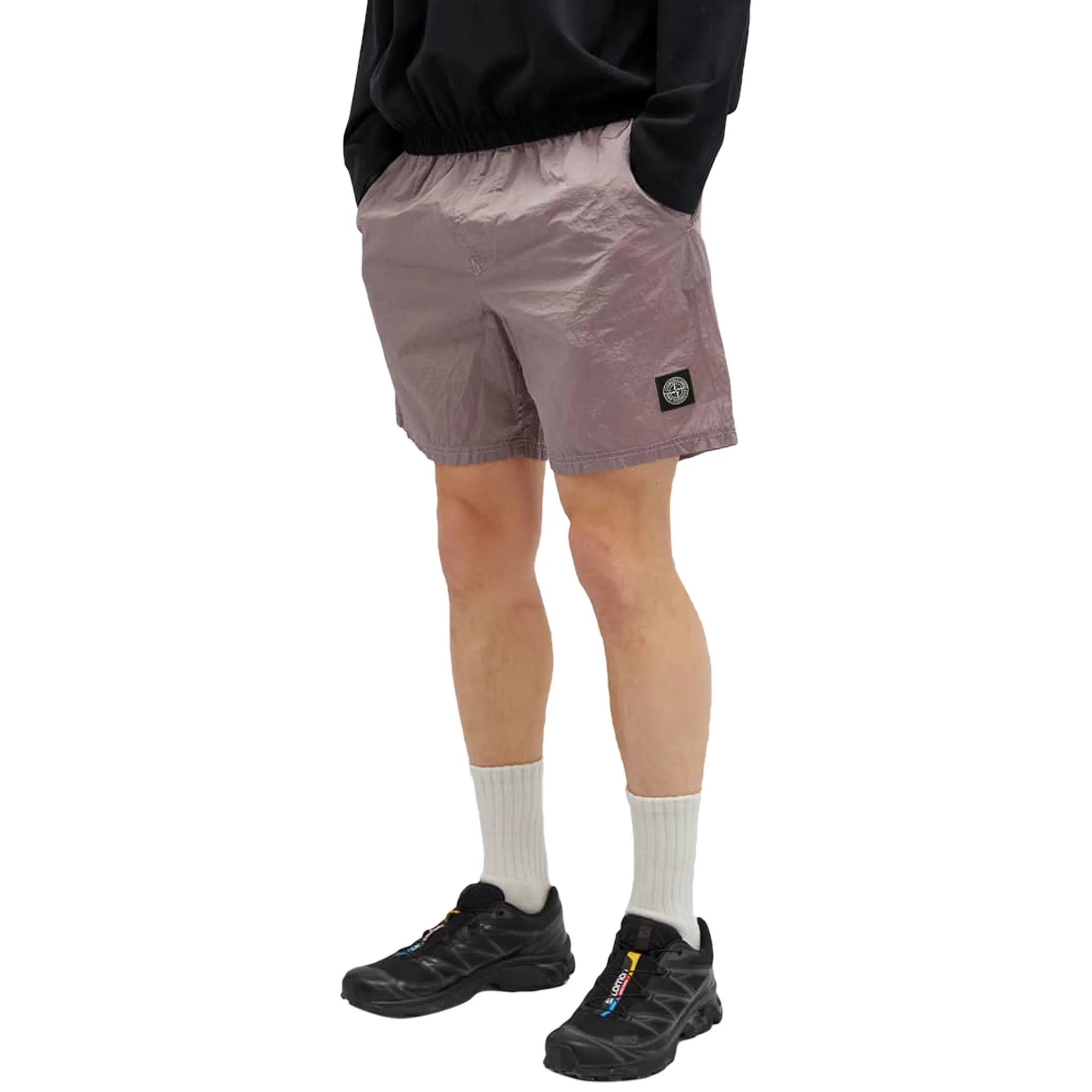 Stone Island Men's Nylon Metal Swim Shorts with UPF Protection - Pink Quick-Dry Beach Swimwear for Pool, Vacation & Summer Water Activities