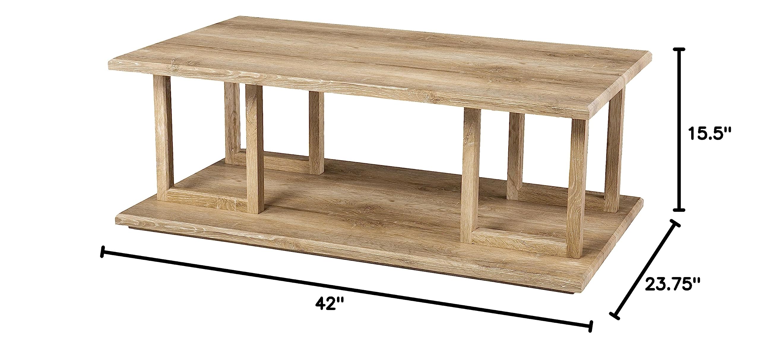 SEI Furniture Markworth Coffee Table - Natural Wood Finish, Standard Size for Living Room, Perfect for Home Decor & Entertaining Guests
