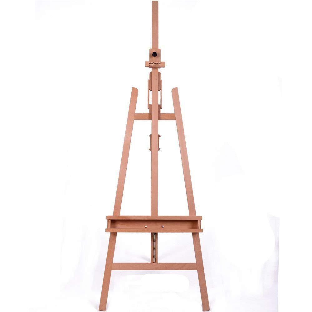 Mont Marte Professional Beech Wood Floor Easel with Adjustable Tilt - Perfect for Artists, Painters & Studio Use