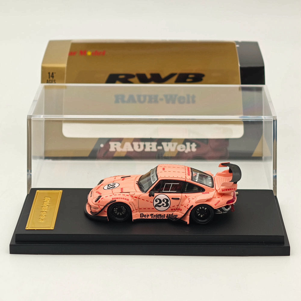 1:64 Scale Star Pink RWB Porsche 911 993 GT #23 Classic Sports Diecast Metal Model Car - Collectible Toy for Display, Racing Enthusiasts & Gift Ideas