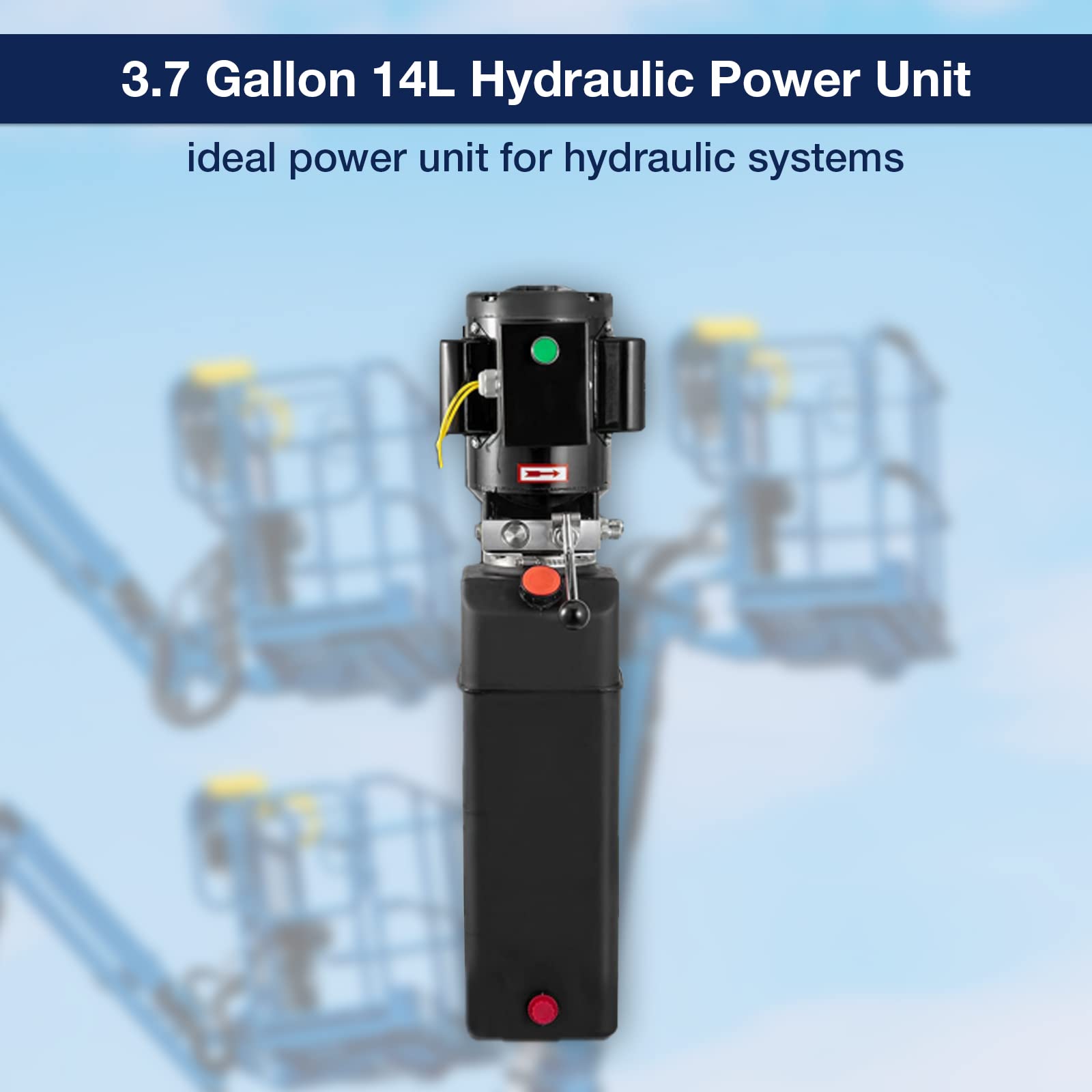 3.7 Gallon Hydraulic Pump 2950 PSI - 3 HP Hydraulic Power Unit for 2 Post & 4 Post Car Lifts - Heavy Duty Hydraulic Power Pack for Auto Repair Shops, Vehicle Maintenance & Garage Lifting Equipment