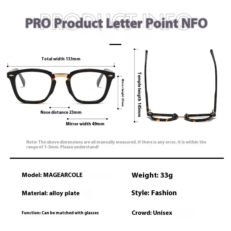 Aror Women's Full Rim Square Acetate Eyeglasses Frame 413001 - Stylish & Lightweight for Work, Reading & Everyday Wear