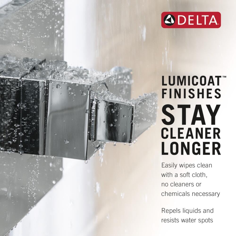 Delta Faucet Tetra H2Okinetic Handheld Shower Head with Lumicoat Chrome Finish - Detachable Shower Head for Bathroom, Spa-Like Experience - Model 59140-PR