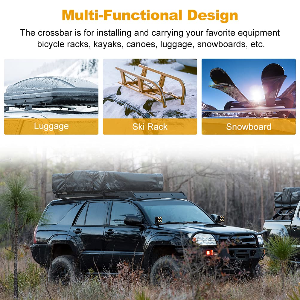 ROADFAR Aluminum Roof Rack Cross Bars for Jeep Cherokee 2014-2018 - Heavy Duty Luggage Carrier System for SUV, Perfect for Road Trips, Camping Gear & Outdoor Adventures