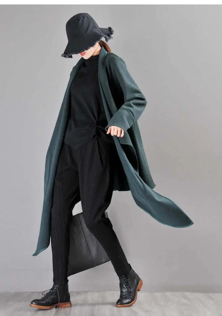 Stylish Winter Wool Asymmetrical Coat for Women - Trendy Leisure Outerwear for Cold Weather | Perfect for Office, Dating & Holiday Outfits