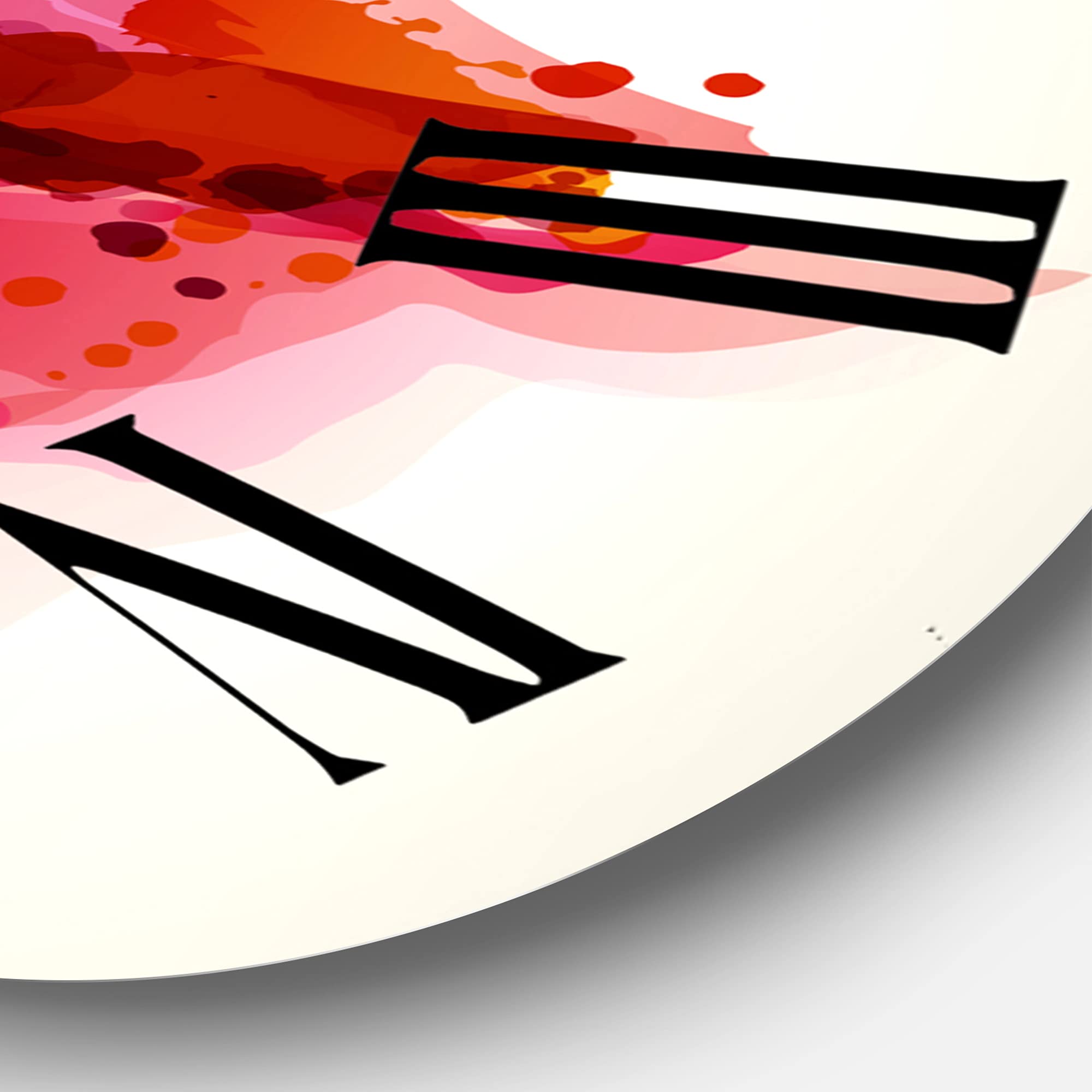 DesignQ Modern Abstract Red Lips Wall Clock - Large Decorative Wall Clock for Living Room, Bedroom, Office | Unique Home Decor Gift Idea