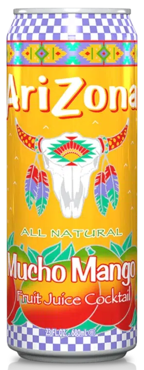Arizona Iced Tea Mucho Mango 23oz Cans - Refreshing Tropical Flavor for Summer, Parties & Outdoor Activities