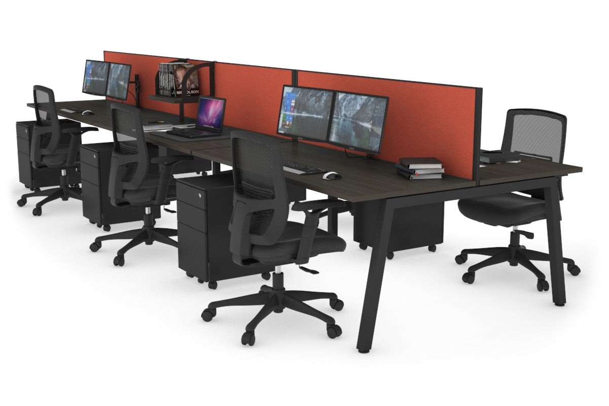 6-Person Office Workstation Desk - 1800L x 700W Dimensions - Ideal for Collaborative Workspaces & Team Projects