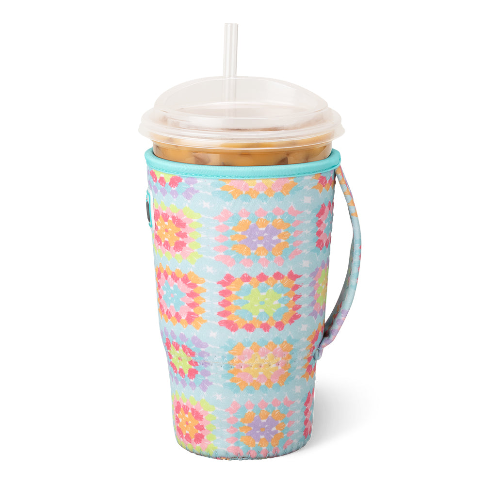 Large Granny Square Cup Cozy - Insulated Coffee Mug Sleeve for Hot & Cold Drinks - Perfect for Iced Coffee, Tea, and Smoothies at Home or Office