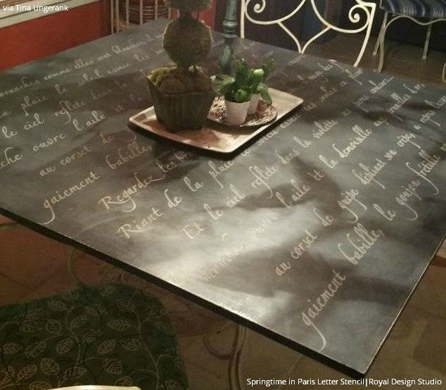 Springtime in Paris Lettering Stencil - DIY Home Decor & Craft Projects - Perfect for Scrapbooking, Wall Art, and Wedding Invitations