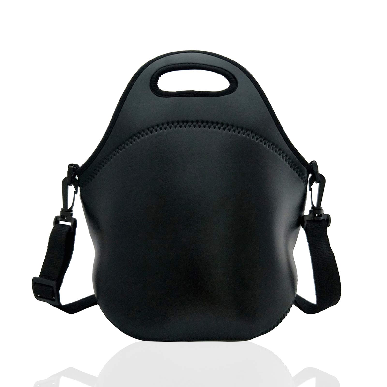 Insulated Neoprene Lunch Bag for Women & Men - Leakproof Lunch Tote Box for Office, Work, School, Picnic & Travel - Black Cooler Lunchbox for Meal Prep & Daily Commute