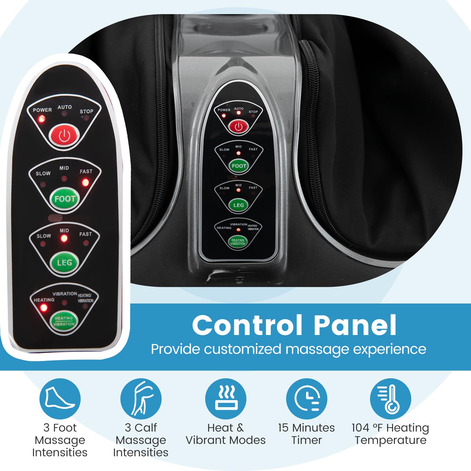 RELAX4LIFE Shiatsu Foot and Calf Massager with Heating - Kneading, Vibration & Rolling Massage for Pain Relief - Adjustable Speed & Tilt Base - Perfect for Home Relaxation, Office Stress Relief & Post-Workout Recovery (Grey)