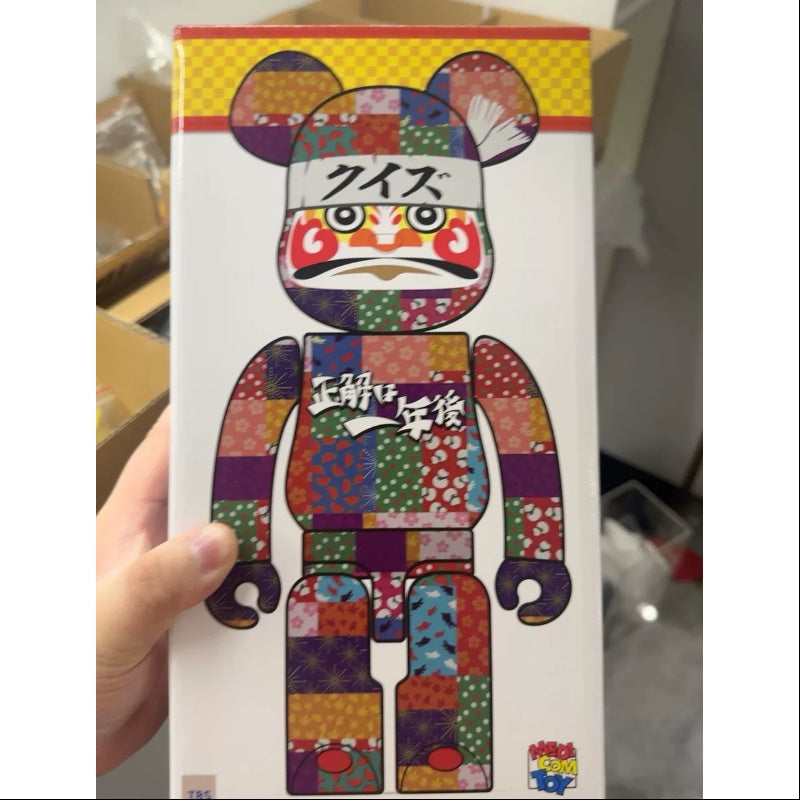Be@rbrick Daruma Quiz Answer One Year Later 400% Limited Edition 2024 - Japanese Vinyl Art Toy Collectible for Home Display & Anime Fans