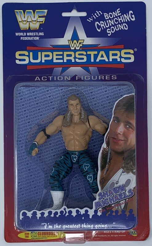 1996 WWF Jakks Pacific Superstars Series 1 Shawn Michaels Action Figure with Butterfly Card - Collectible Wrestling Toy for Display & Play | Perfect for WWE Fans, Nostalgic Collectors & Gift Giving