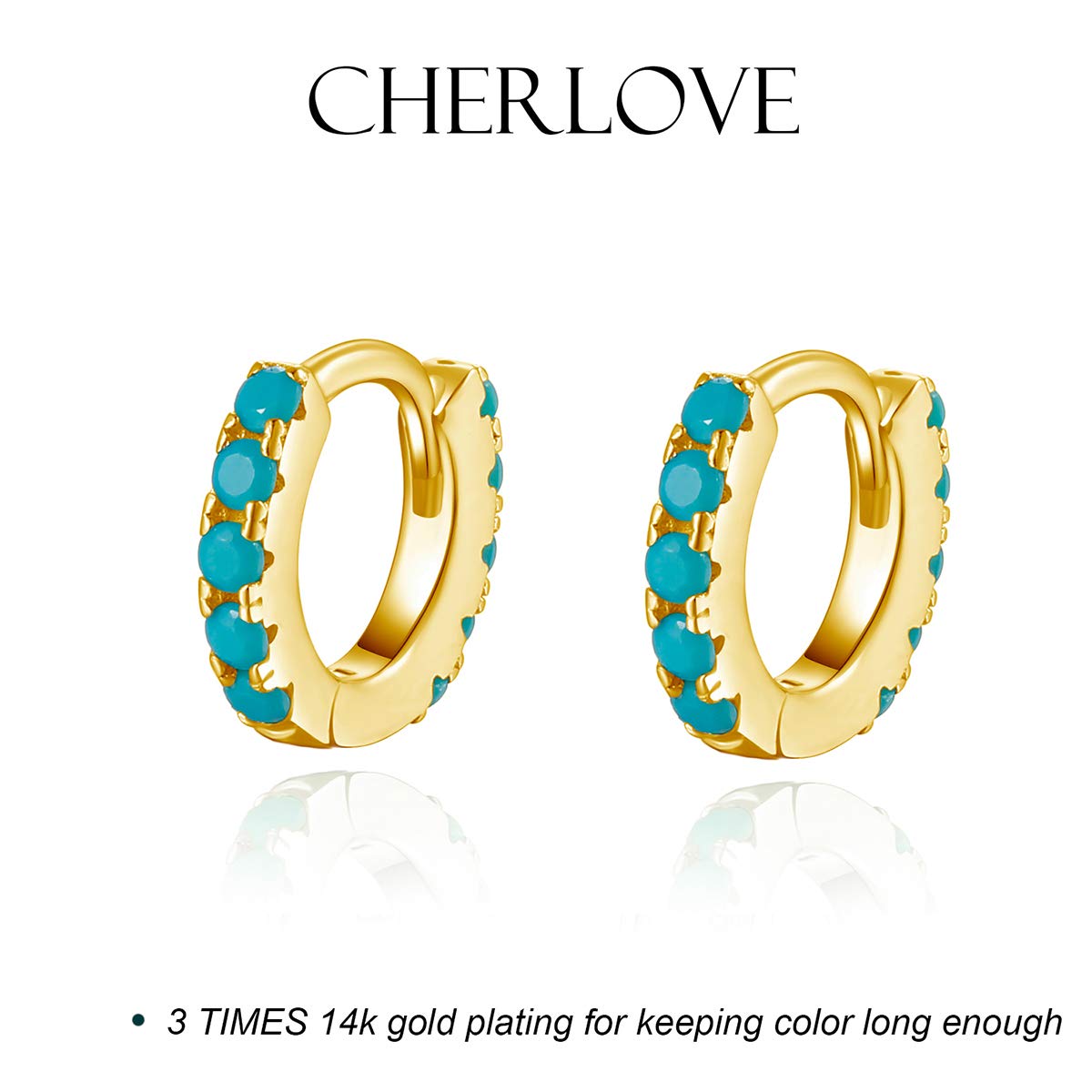 Sterling Silver Huggie Hoop Earrings with 14k Gold Plating - Small Spike Cute & Edgy Design for Women | Perfect for Everyday Wear, Parties & Gifts