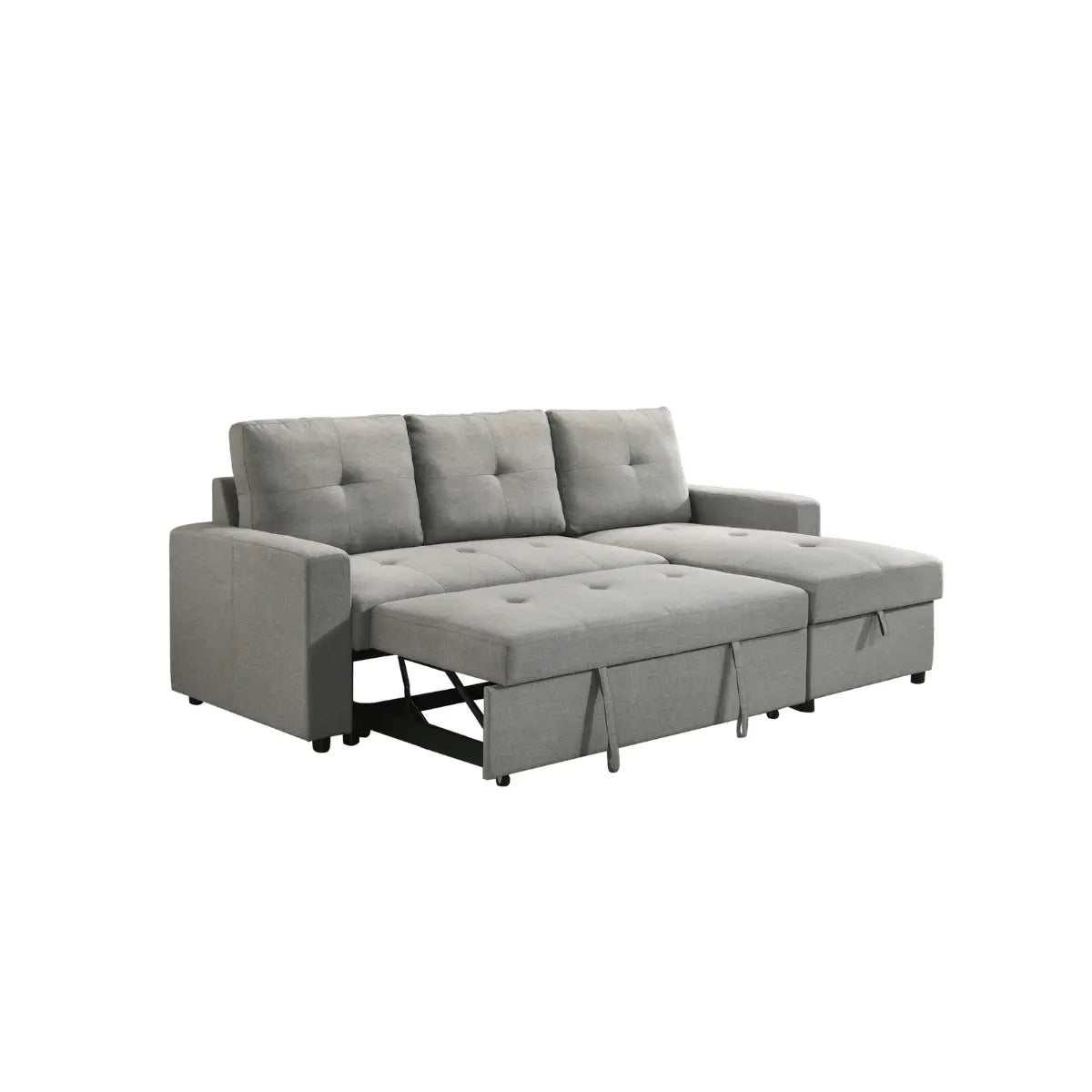 Faber 2-Piece Pullout Sectional Sofa in Gray - 99996GRY | Modern Living Room Furniture for Small Spaces & Apartments