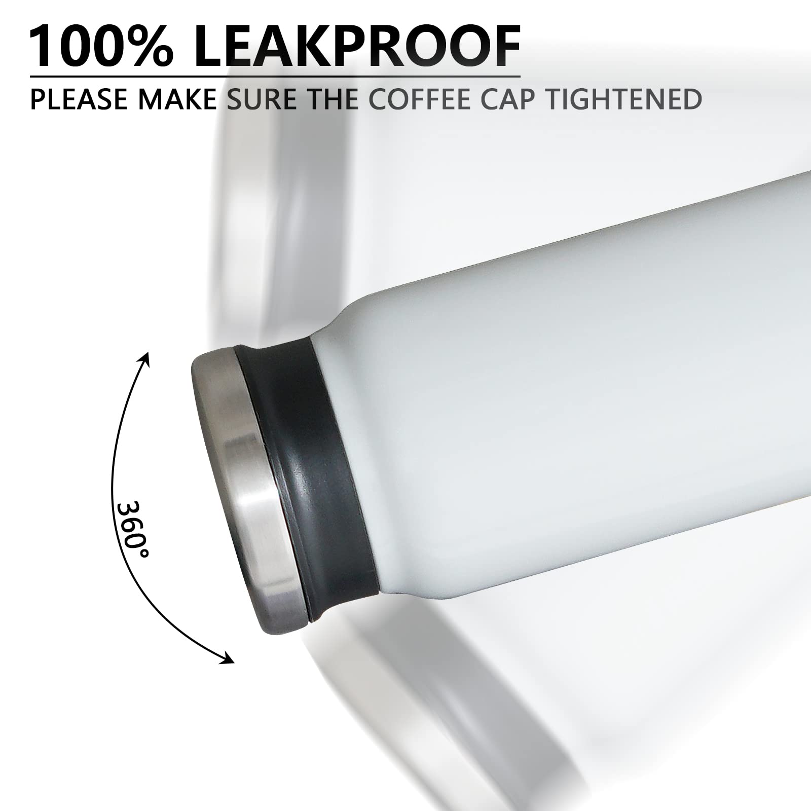 14oz Stainless Steel Travel Coffee Mug - Vacuum Insulated Thermos for Hot/Cold Drinks - Leakproof Tumbler for Commuting & Outdoor