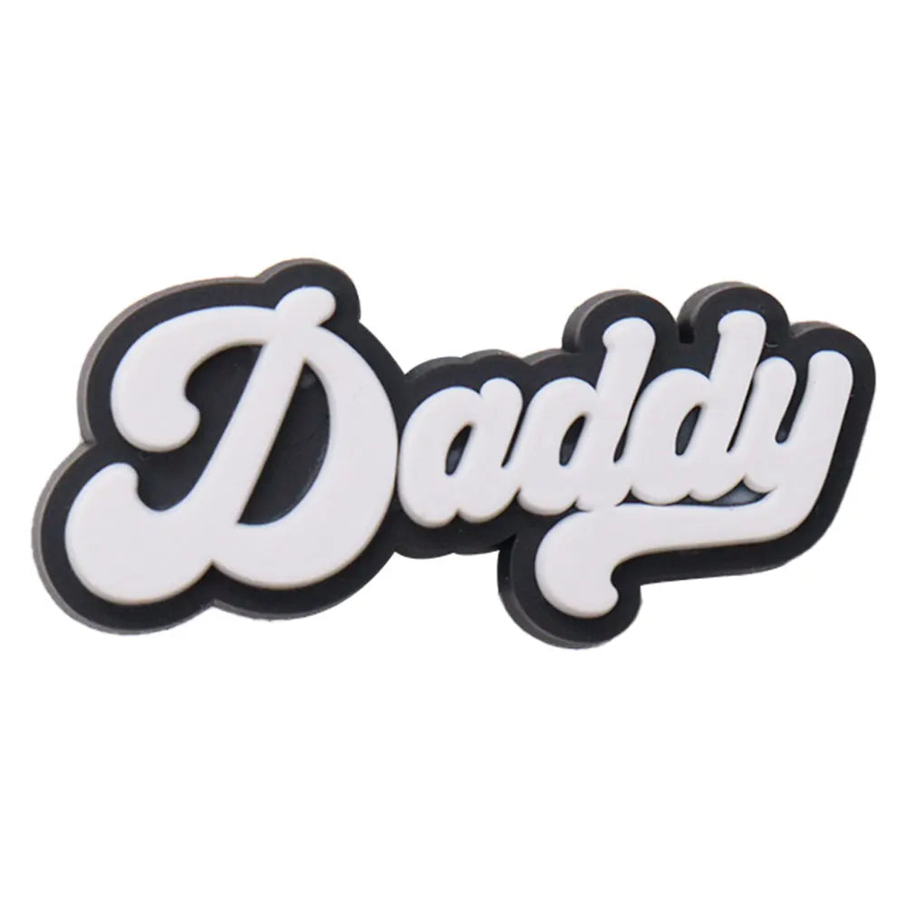 1Pcs I Love Papa Slippers PVC Shoe Button Charms - Best Dad Clog Accessories for DIY, Man Phone Case - Perfect Father's Day Gift for Dad, Husband, Grandfather - Home, Office & Casual Wear