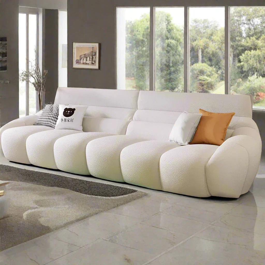 Mid Century Modern Lazy Couch Sofa Set - 3-Piece Living Room Furniture for Relaxing & Lounging - Perfect for Small Spaces, Apartments and Cozy Home Decor