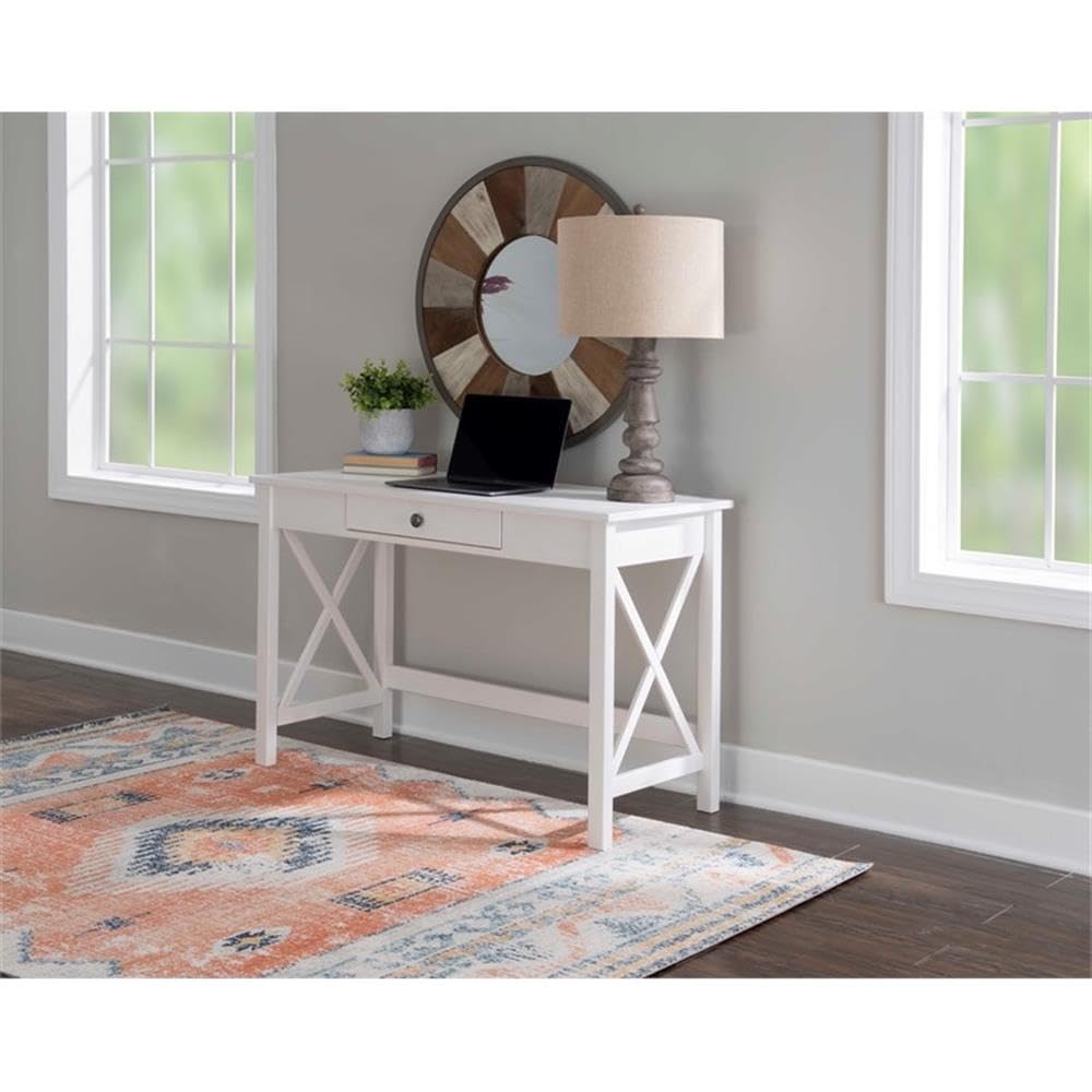 UrbanPro Modern Home Office Wood Laptop Desk in Antique White - Compact Writing Table for Small Spaces, Work from Home & Study - Perfect for Apartments, Dorms & Office Use