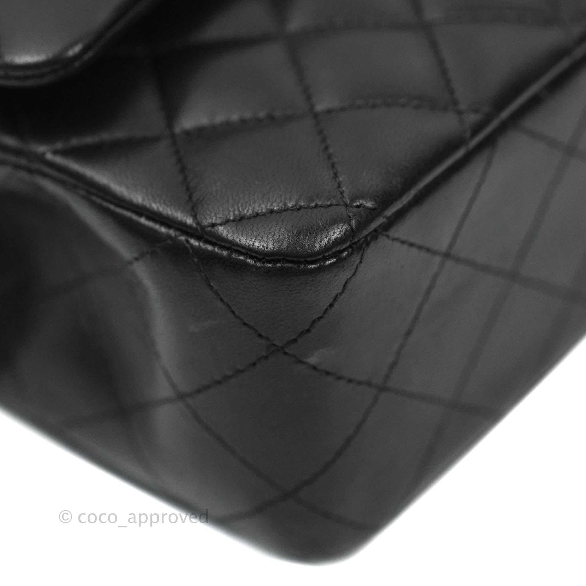 Chanel Classic Medium Double Flap Bag Black Lambskin Leather with Gold Hardware - Luxury Handbag for Women, Perfect for Evening Events & Special Occasions