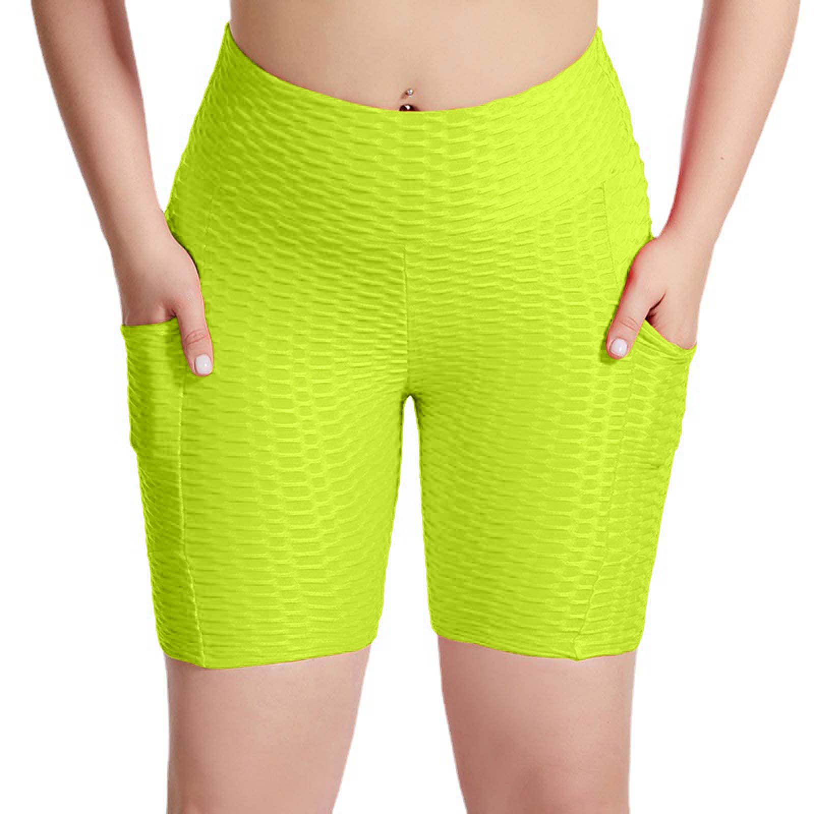 Gosuguu Women's High Waist Yoga Shorts with Pockets - Seamless Scrunch Gym & Running Shorts for Women - Perfect for Yoga, Workouts & Active Lifestyle