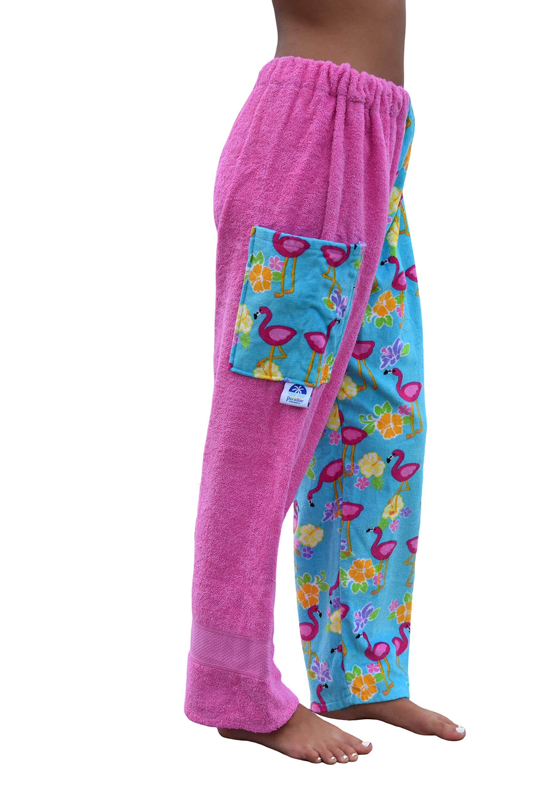 Kids Cotton Terry Towel Pants for Swimming & Beach - Soft Pink Swim Cover-Up by Paradise Towelwear - Perfect for Poolside, Resorts & Water Activities (Size Small)