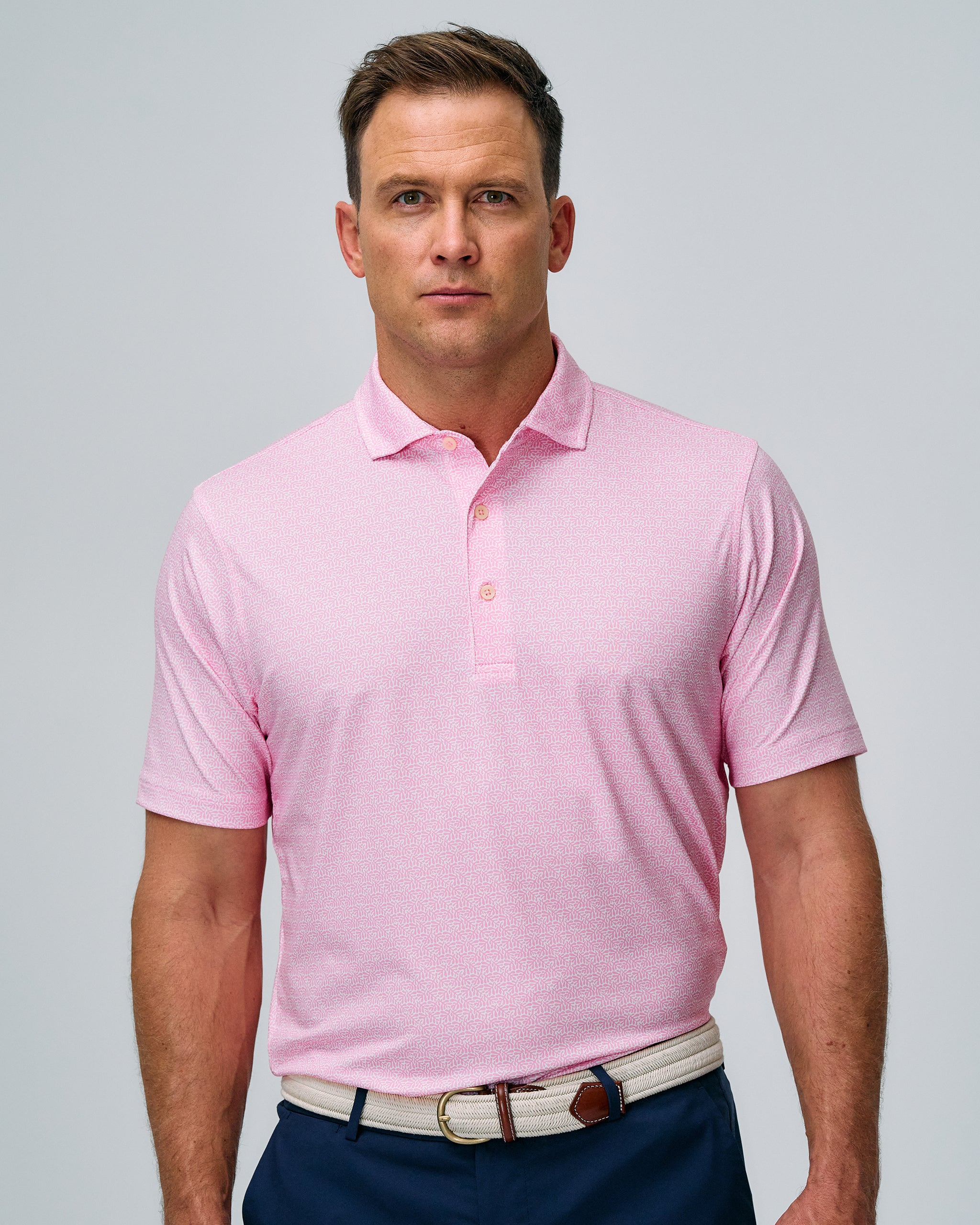 SEACLIFF PRINT POLO Shirt for Men - Stylish Casual Short Sleeve Button Down Shirt - Perfect for Summer, Beach, and Outdoor Activities