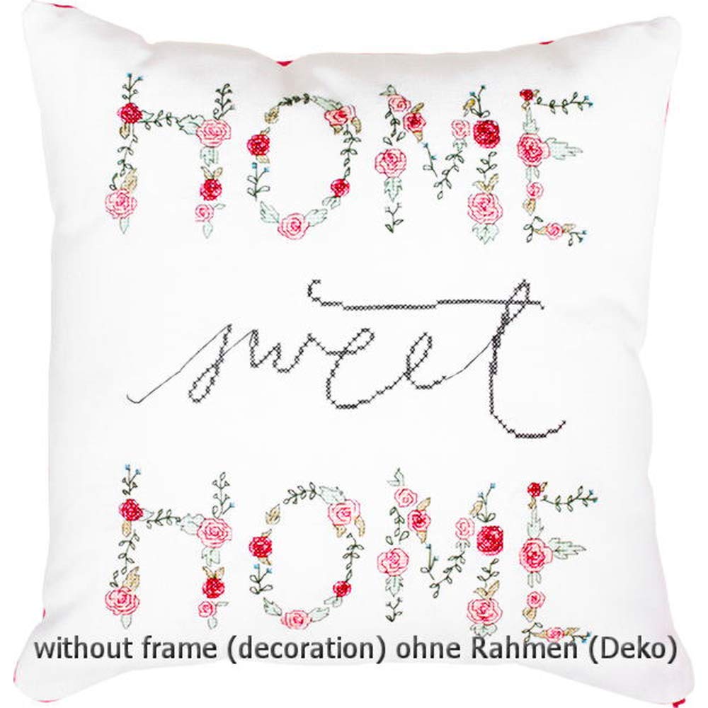 Lucas Cross Stitch Kit for Pillow - 'Home Sweet Home' Embroidery Set with Threads, Needles & Pattern | Perfect for DIY Home Decor, Gift Giving & Relaxation