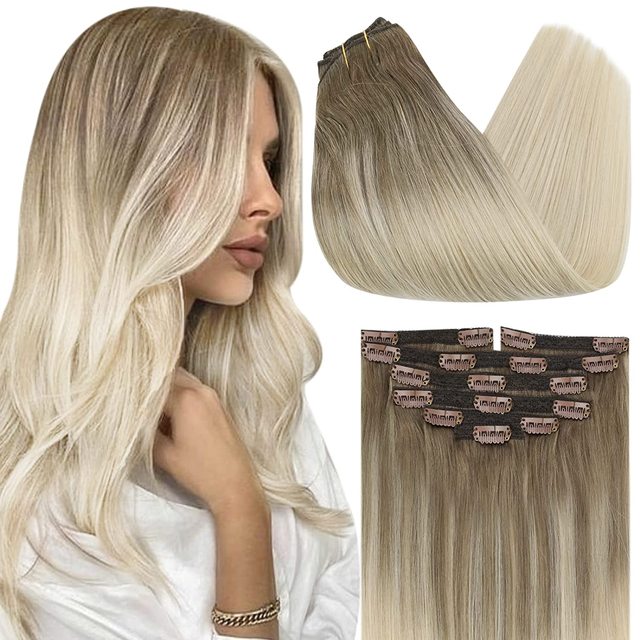 Double Wefted Clip-In Human Hair Extensions - 7pcs 105g for Natural Volume & Length | Perfect for Daily Styling, Parties & Special Occasions