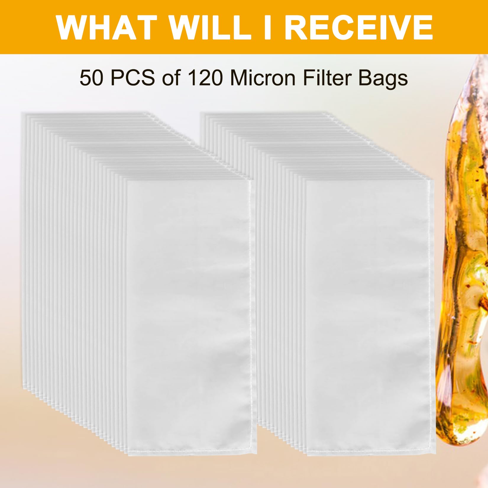 Premium Tea Filter Bags 50 Pack - 2 x 4.5 Inch 120 Micron Fine Mesh for Loose Leaf Tea, Herbal Tea & Coffee - Perfect for Home Brewing, Tea Parties & Gift Giving