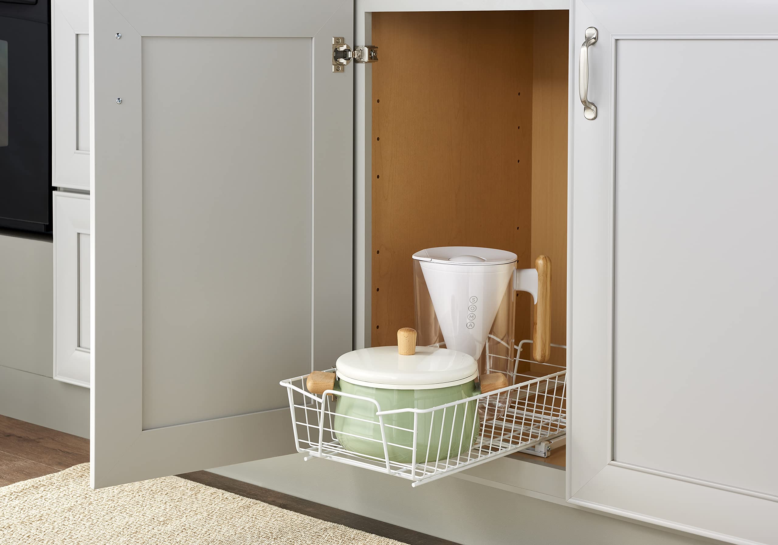 ClosetMaid 11-Inch Heavy Duty Pull Out Cabinet Organizer - White Slide Out Pantry Shelves & Drawers for Kitchen, Bathroom, Closet - Space Saving Storage Solution for Spices, Cans & Toiletries