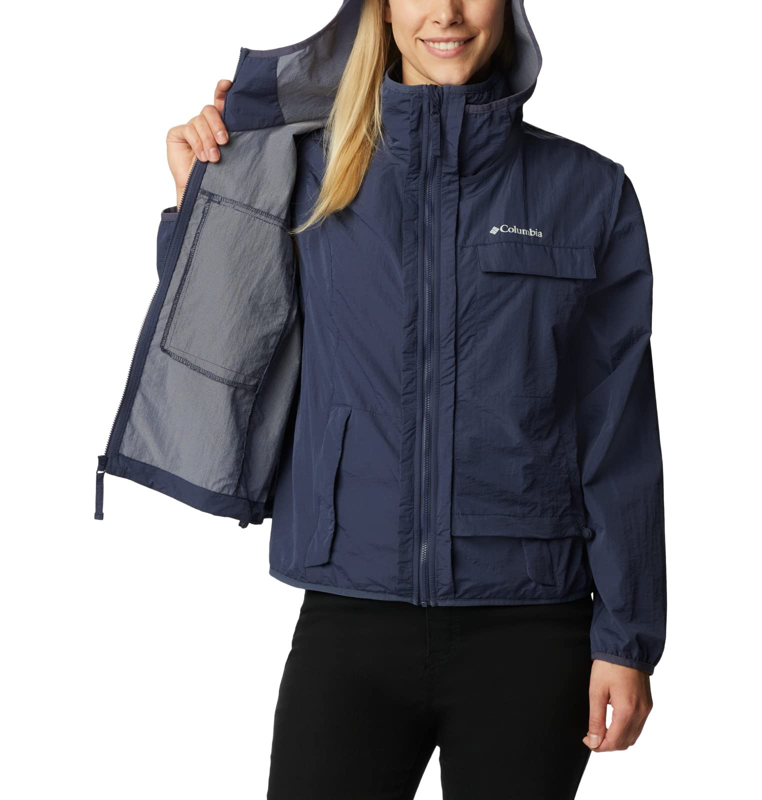 Columbia Women's Spring Canyon Wind Interchange Jacket - Lightweight Water-Resistant Windbreaker for Hiking, Travel & Outdoor Adventures