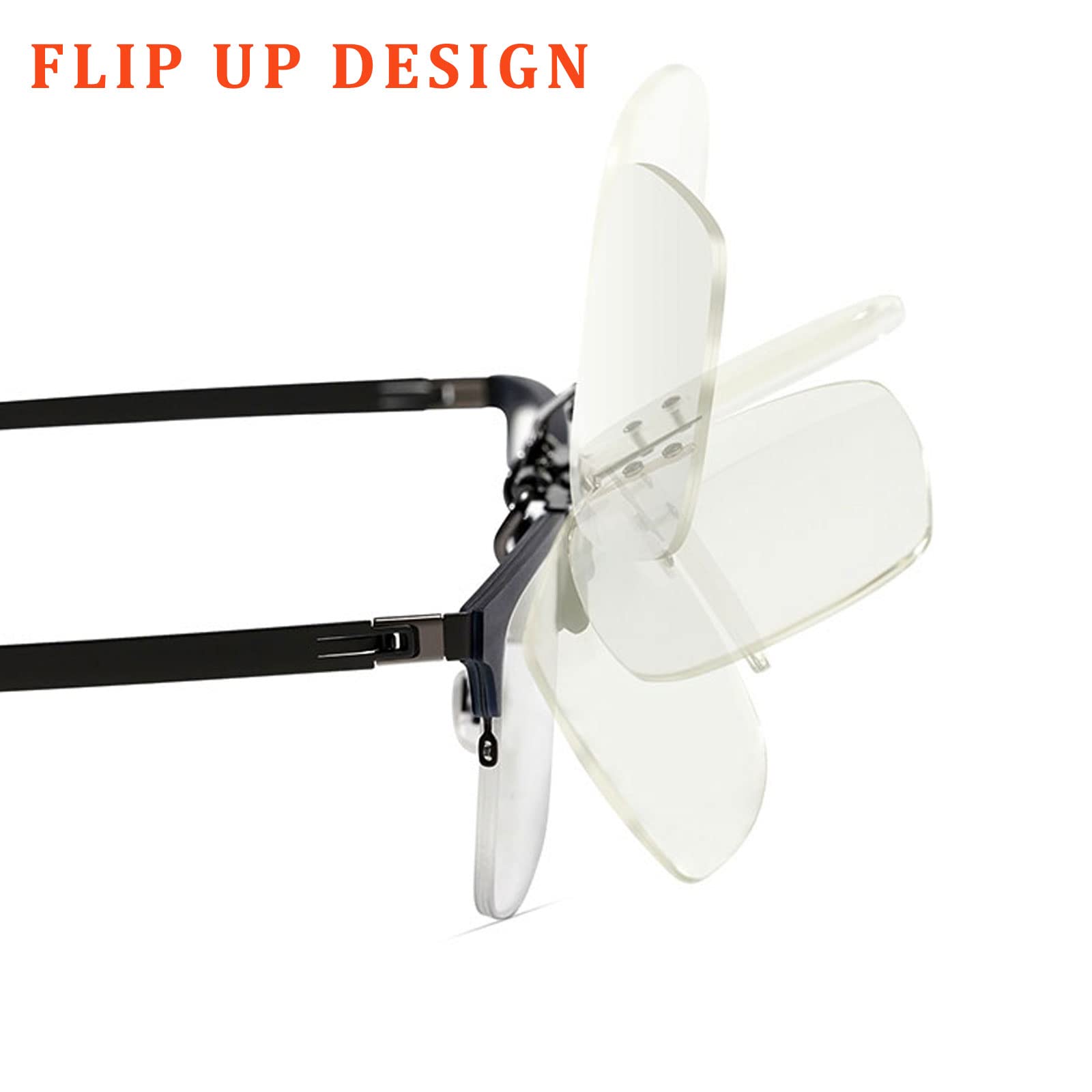 Blue Light Blocking Clip-On Reading Glasses - Unisex (2.5) for Computer & Reading