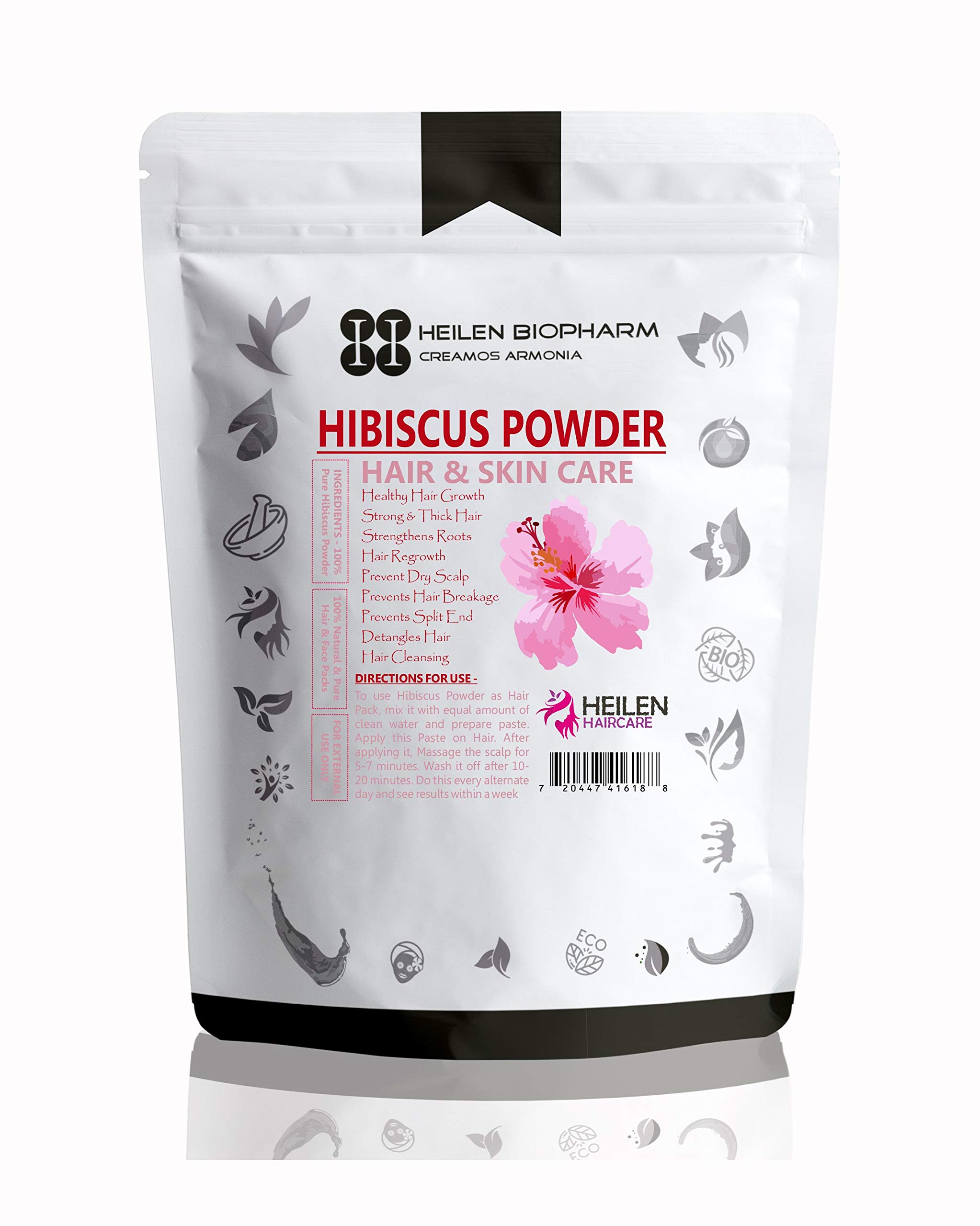 Organic Hibiscus Powder for Skin & Hair Care - 100g | Natural Anti-Aging & Hair Growth Supplement | DIY Face Mask & Hair Treatment | Glow Booster for Radiant Skin & Stronger Hair