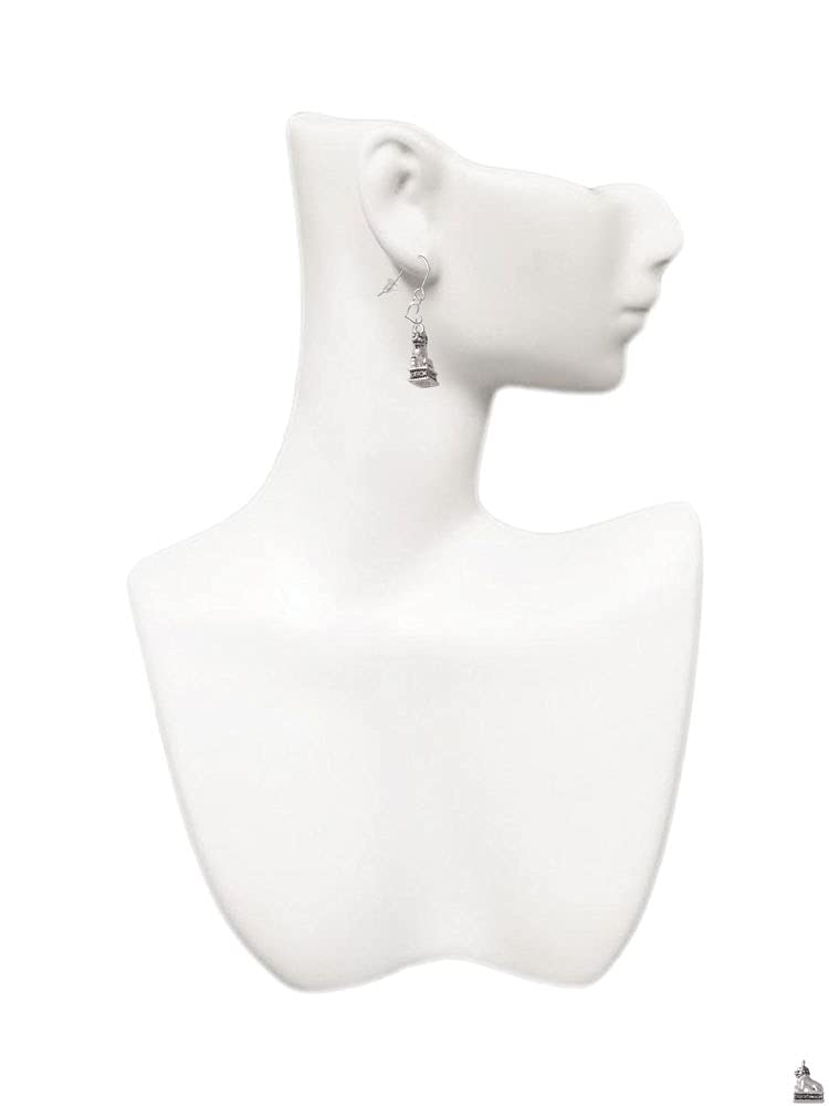Silver Fu Dog Heart French Earrings - Perfect for Casual & Formal Wear