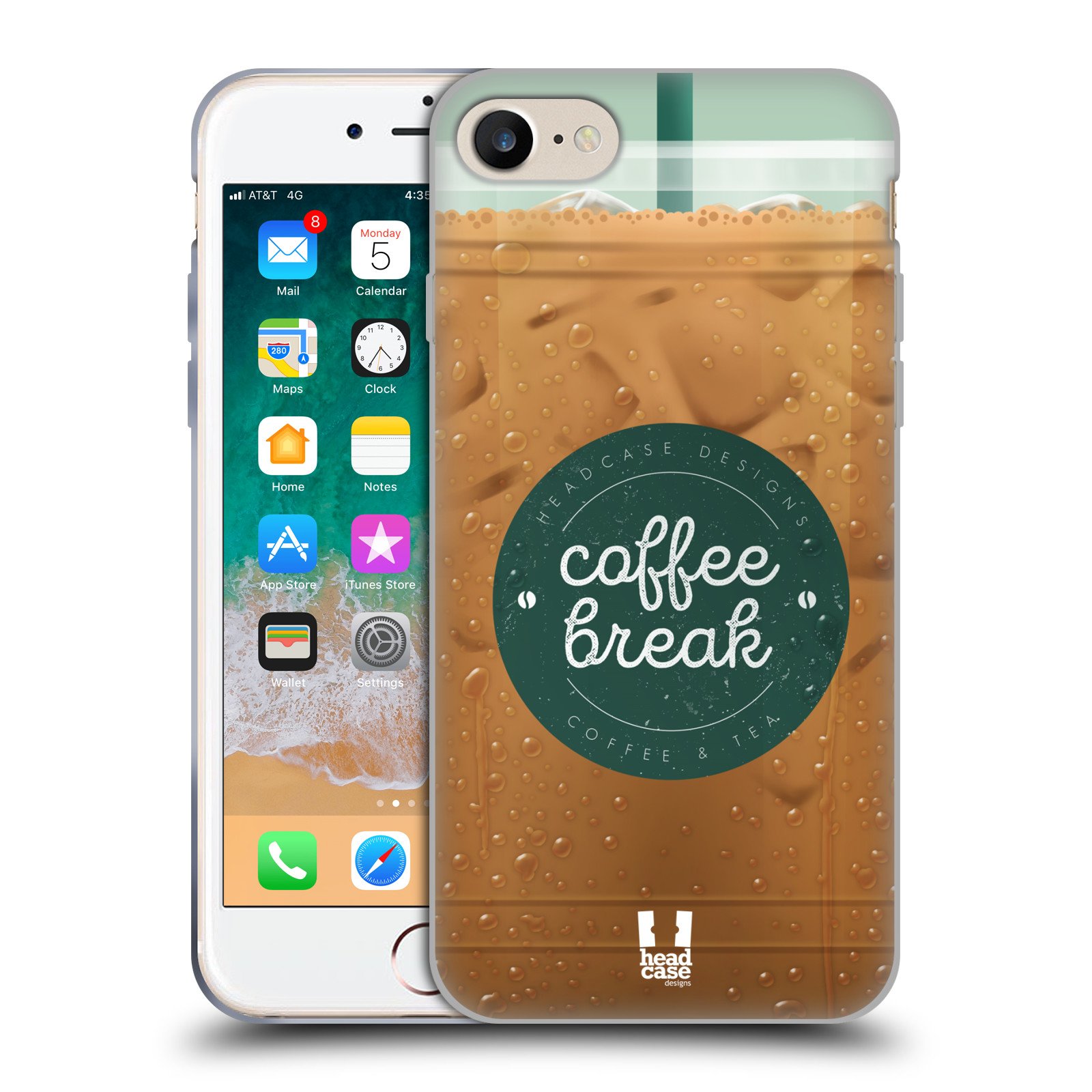 Head Case Designs Iced Coffee Cups Soft Gel Case for Apple iPhone 7/8/SE (2020 & 2022) - Durable Protective Phone Cover with Non-Slip Grip for Everyday Use, Work, and Travel