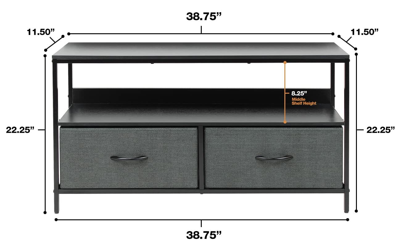 Sorbus TV Stand with 2 Drawers - Modern TV Riser Chest with Storage for Living Room, Bedroom & Dorm - Perfect for Organizing Electronics & Media Accessories