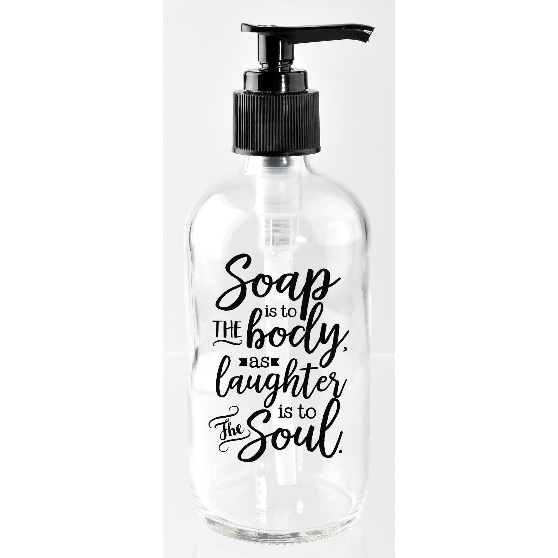Premium Dexsa Soap for Body & Soul - 8 oz Glass Soap Dispenser with Elegant Design | Perfect for Bathroom, Kitchen, and Spa Relaxation
