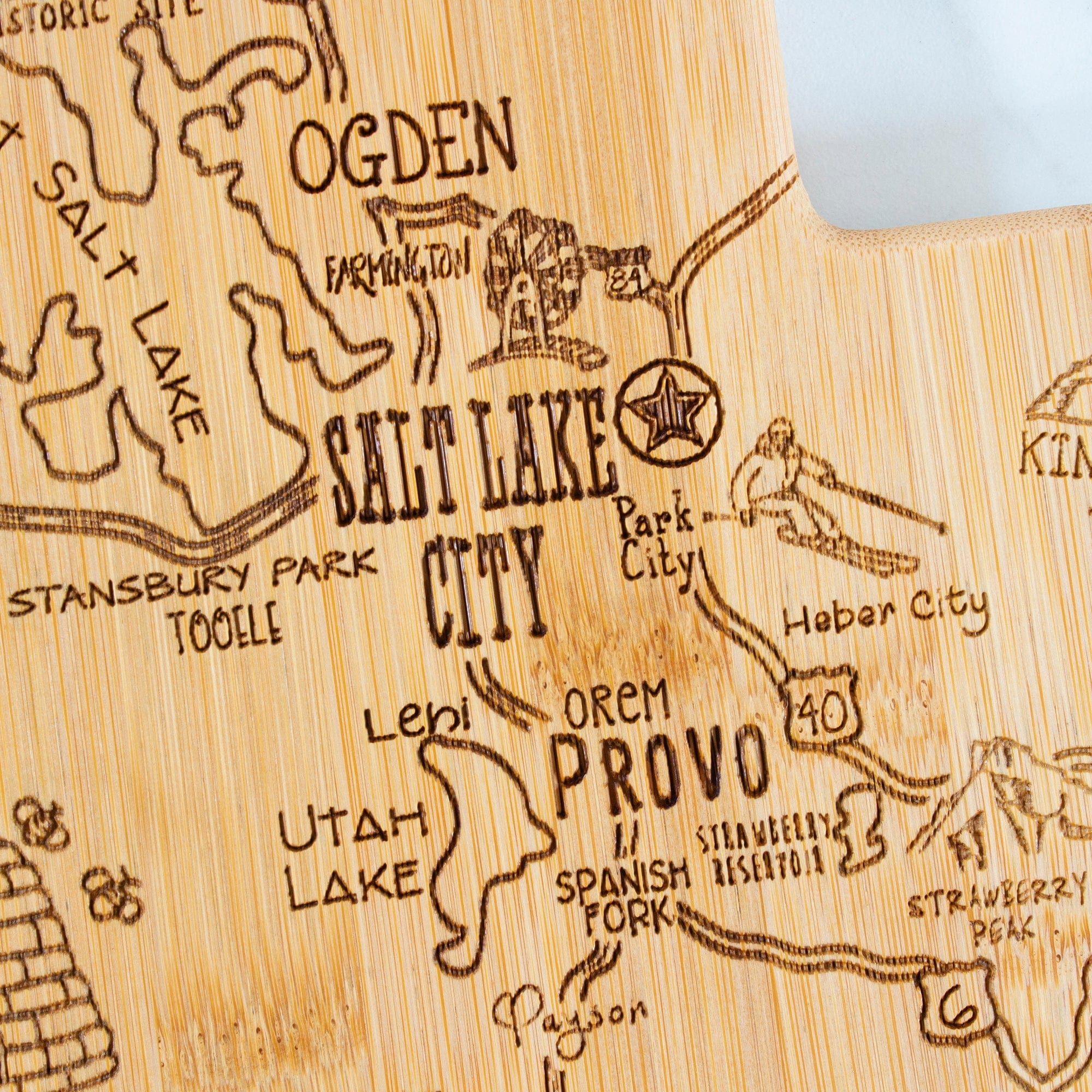 Premium 11x14.25 Inch Utah-Themed Wooden Cutting Board - Perfect for Kitchen Prep, Charcuterie Boards & Home Decor