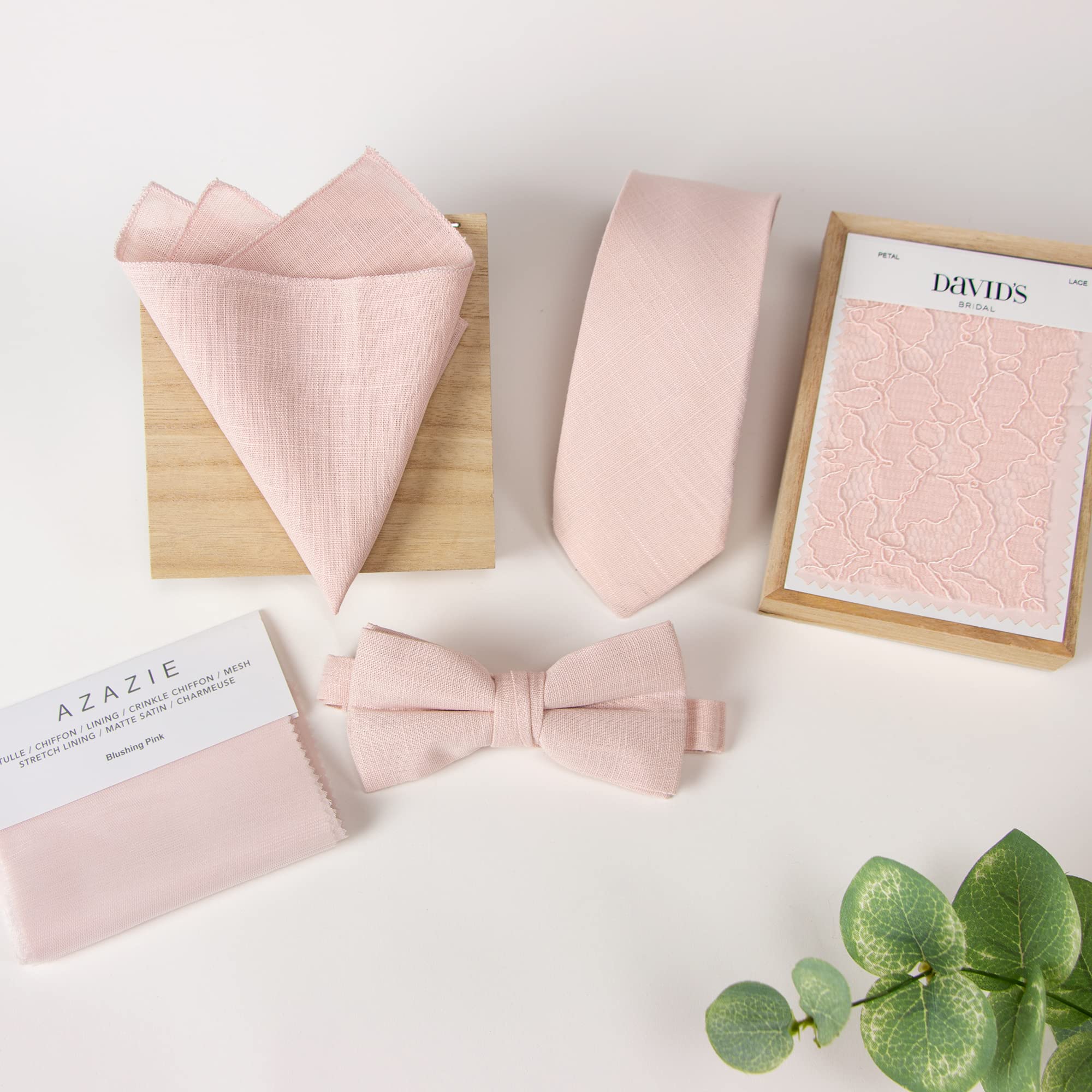 Spring Notion Men's Linen Blend Bow Tie & Pocket Square Set - Elegant Formal Accessories for Weddings, Prom & Business Events
