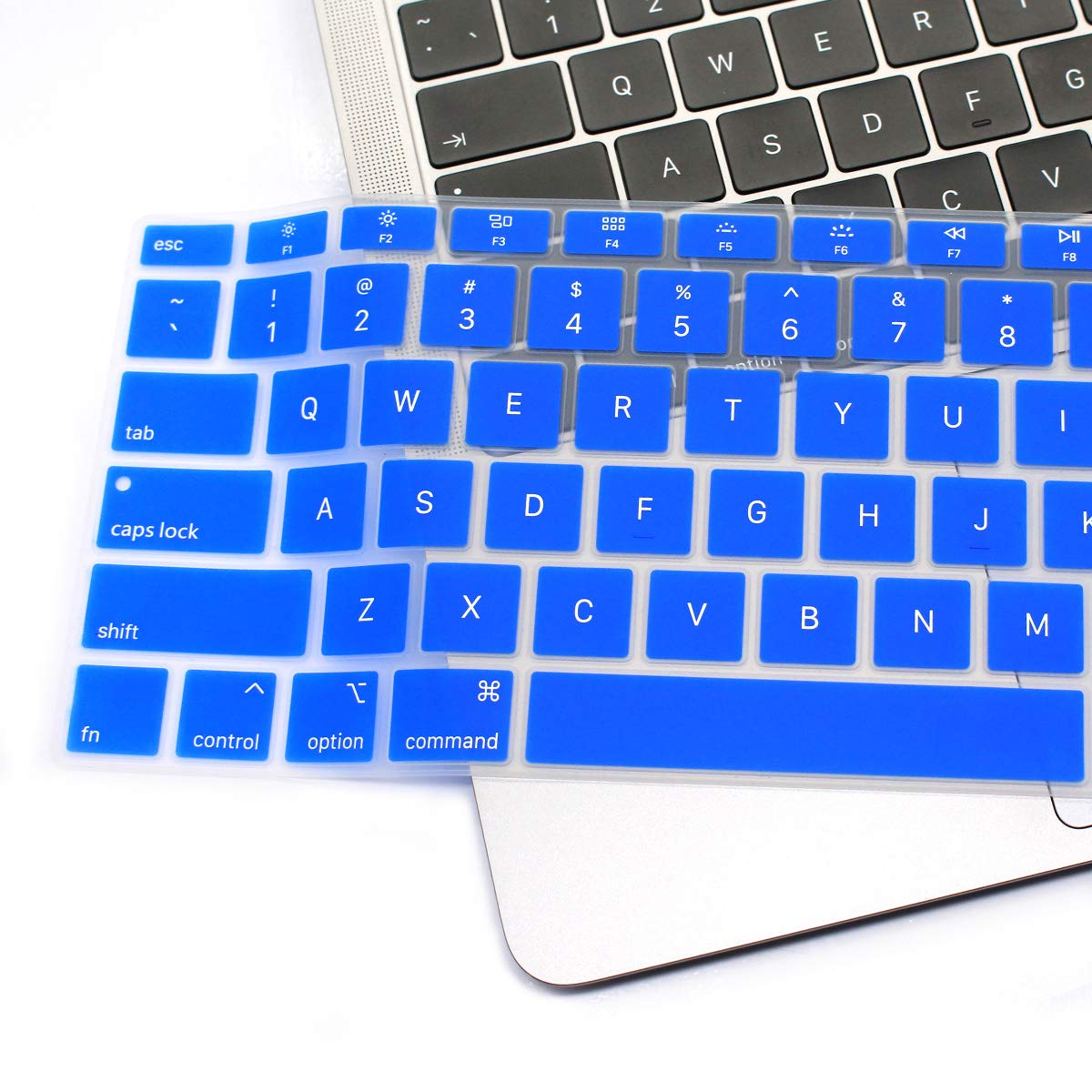 Se7enline MacBook Air 13 Inch Keyboard Cover (2023-2018 Models) - Soft Silicone Protector for A1932 Touch ID Model | US Layout | Deep Blue | Perfect for Office, Home & Travel Use