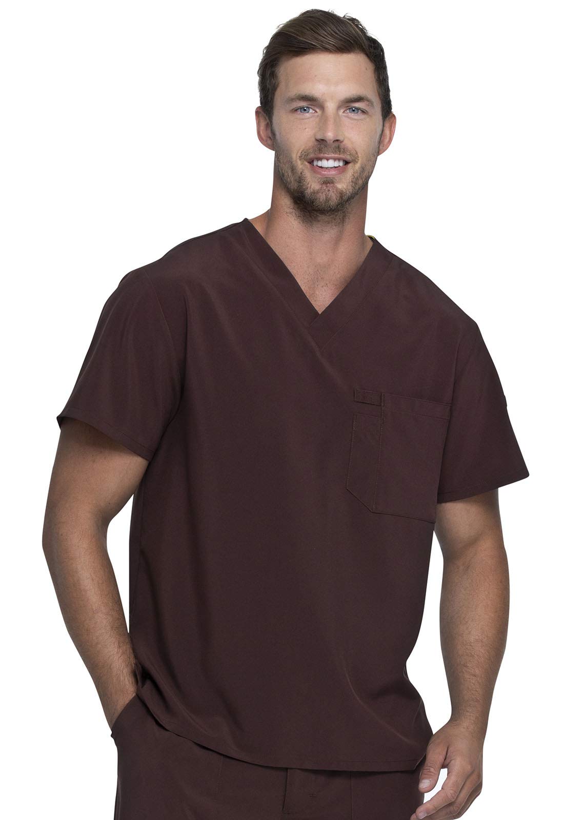 Dickies EDS Essentials Men's Scrubs Top - Tuckable V-Neck Work Shirt DK635 - Comfortable Medical Uniform for Doctors, Nurses & Healthcare Professionals