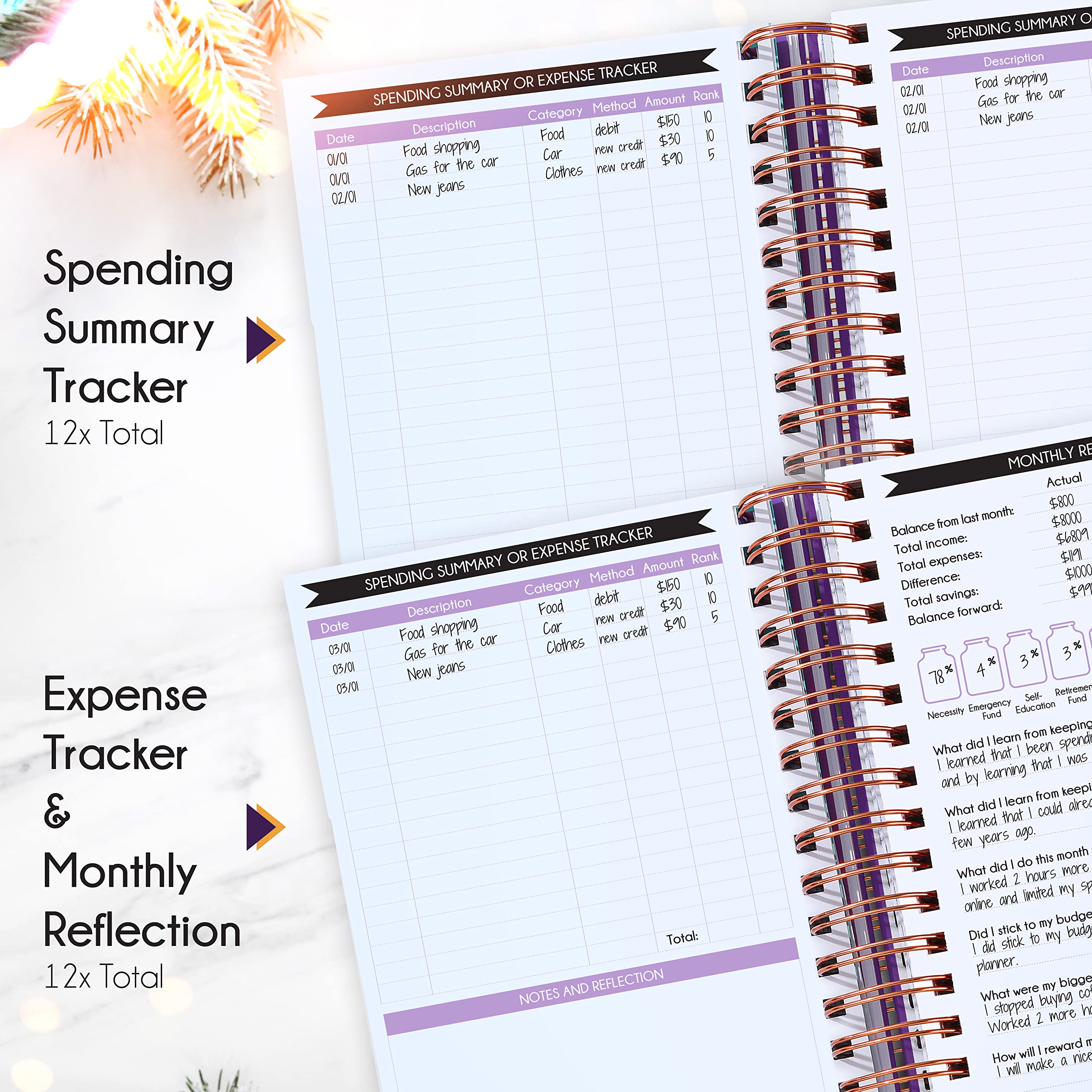 2025 Spiral Budget Planner & Monthly Bill Organizer with Pockets - Finance Journal, Debt Tracker for Bill Payments & Savings | 12-Month Financial Freedom Planner for Personal Finance, Money Management & Goal Setting | Perfect for Home, Office & Travel Use