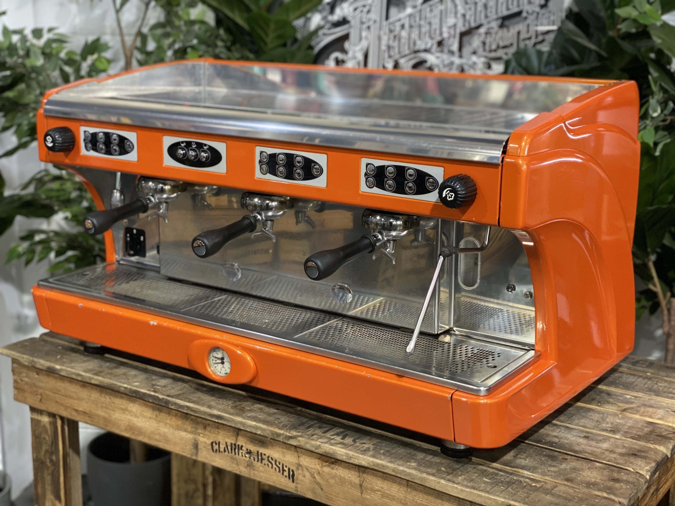 Astoria Calypso 3 Group Commercial Espresso Machine - Orange | Professional Coffee Maker for Cafes, Restaurants & Coffee Shops | Perfect for High-Volume Brewing & Latte Art