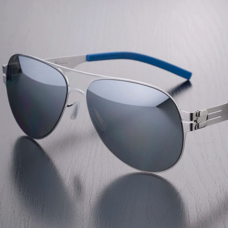 Black Unisex Polarized Sunglasses - Oval Full Rim Stainless Steel Frame - UV Protection for Men & Women - Perfect for Driving, Beach & Outdoor Activities