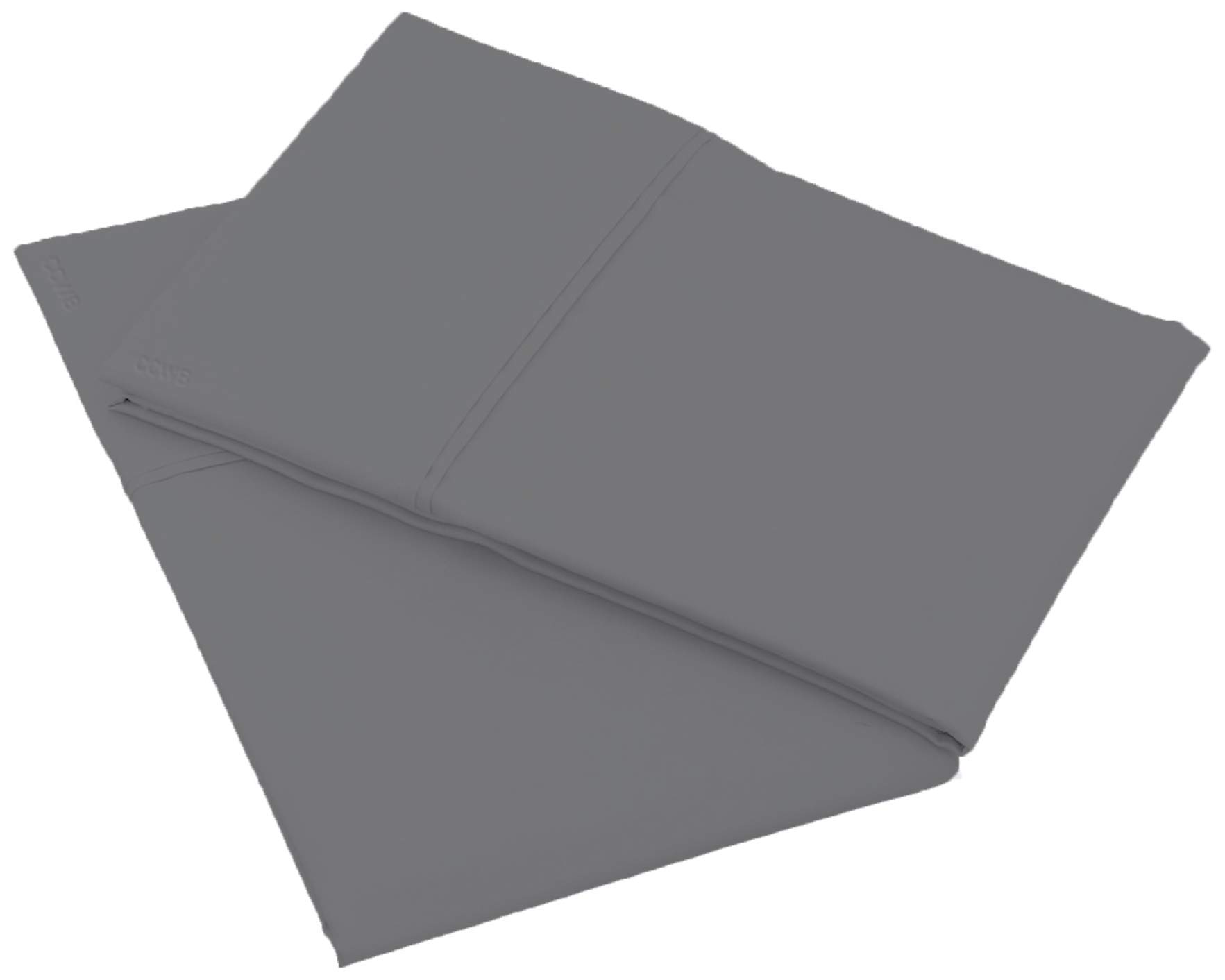 Premium Oversized Pillowcase for King Size Pillows - 100% Egyptian Cotton 600 Thread Count Luxury Bedding - Dark Grey - Fits Extra Fluffy & Tall Pillows - Perfect for Bedrooms, Guest Rooms & Cozy Lounging