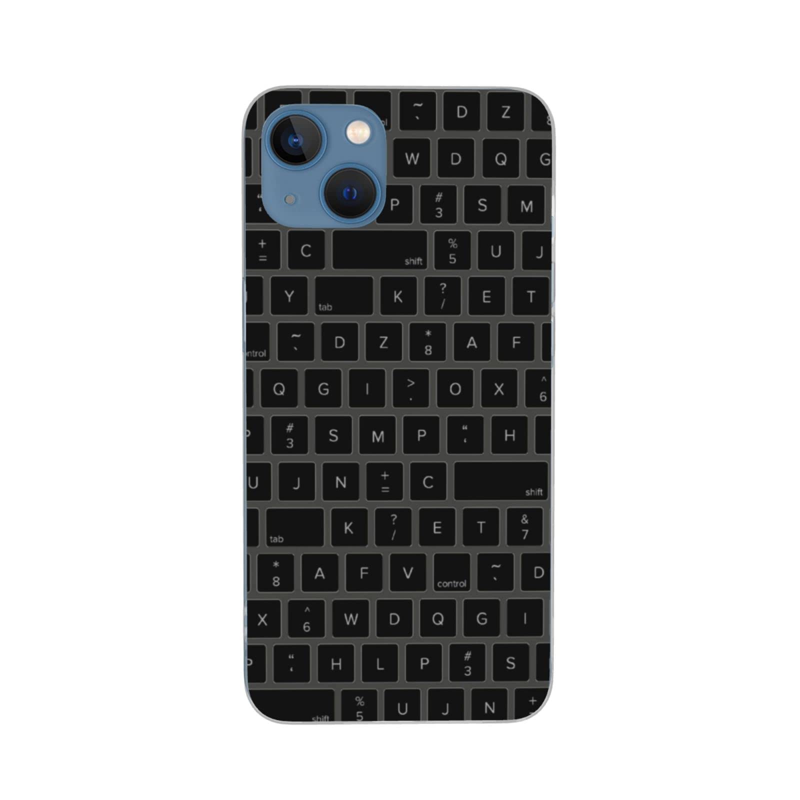 Funny Keyboard Pattern iPhone 13 Mini Case - Soft TPU Shockproof Cute Protective Phone Cover for Women, Men & Kids | Perfect for Office, School & Daily Use